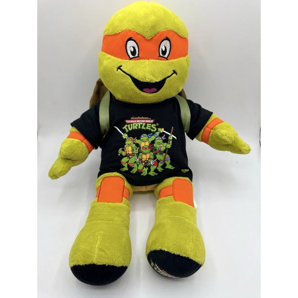 Build A Bear Michelangelo Teenage Mutant Ninja Turtles 2023 w/ Shell & Shirt